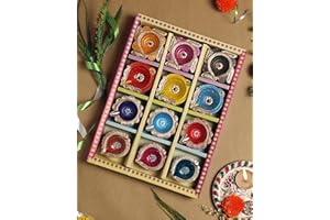 TRENDBELL Handmade Terracotta Set of 12 Multicolor Clay Diya for Diwali/Navratri Decorations Oil Lamp Diwali Clay Diya Tea Light Holder Indian Festival Diyas for Pooja & Diwali Decorations | TRBD12M-01