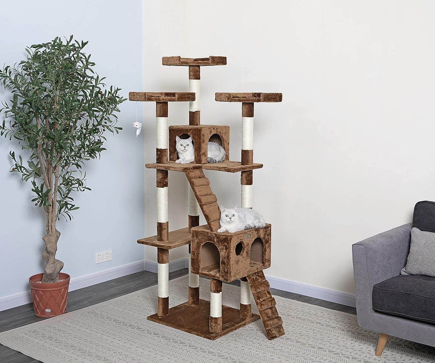 Go Pet Club Cat Tree, 33-Inch by 22-Inch by 72-Inch, Black : Cat Condo : Pet Supplies