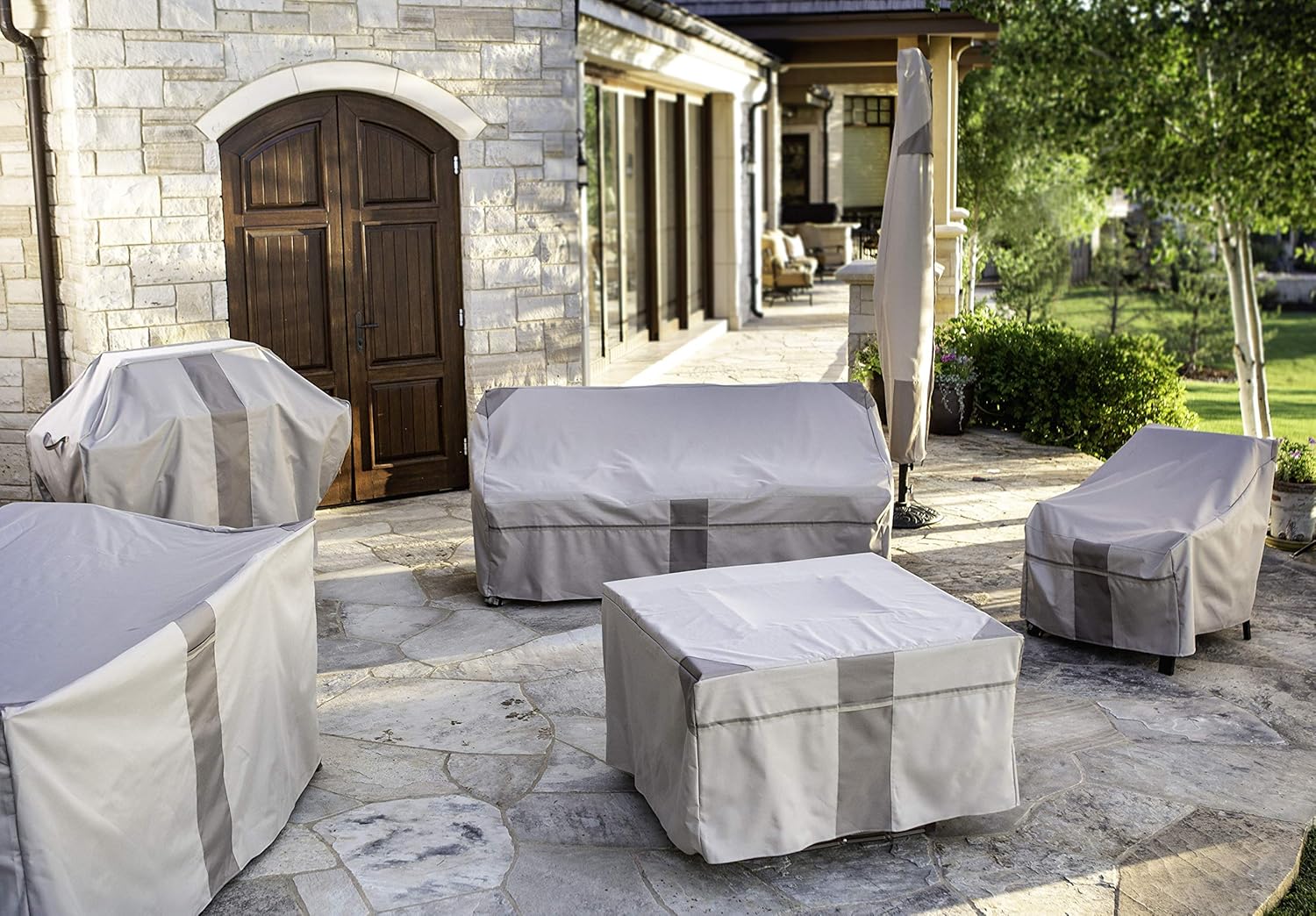 Modern Leisure 2972 Monterey Swivel Patio Lounge Chair, Outdoor Cover (37.5 39.25 D x 38.5 H inches) Water-Resistant, Khaki/Fossil: Garden & Outdoor