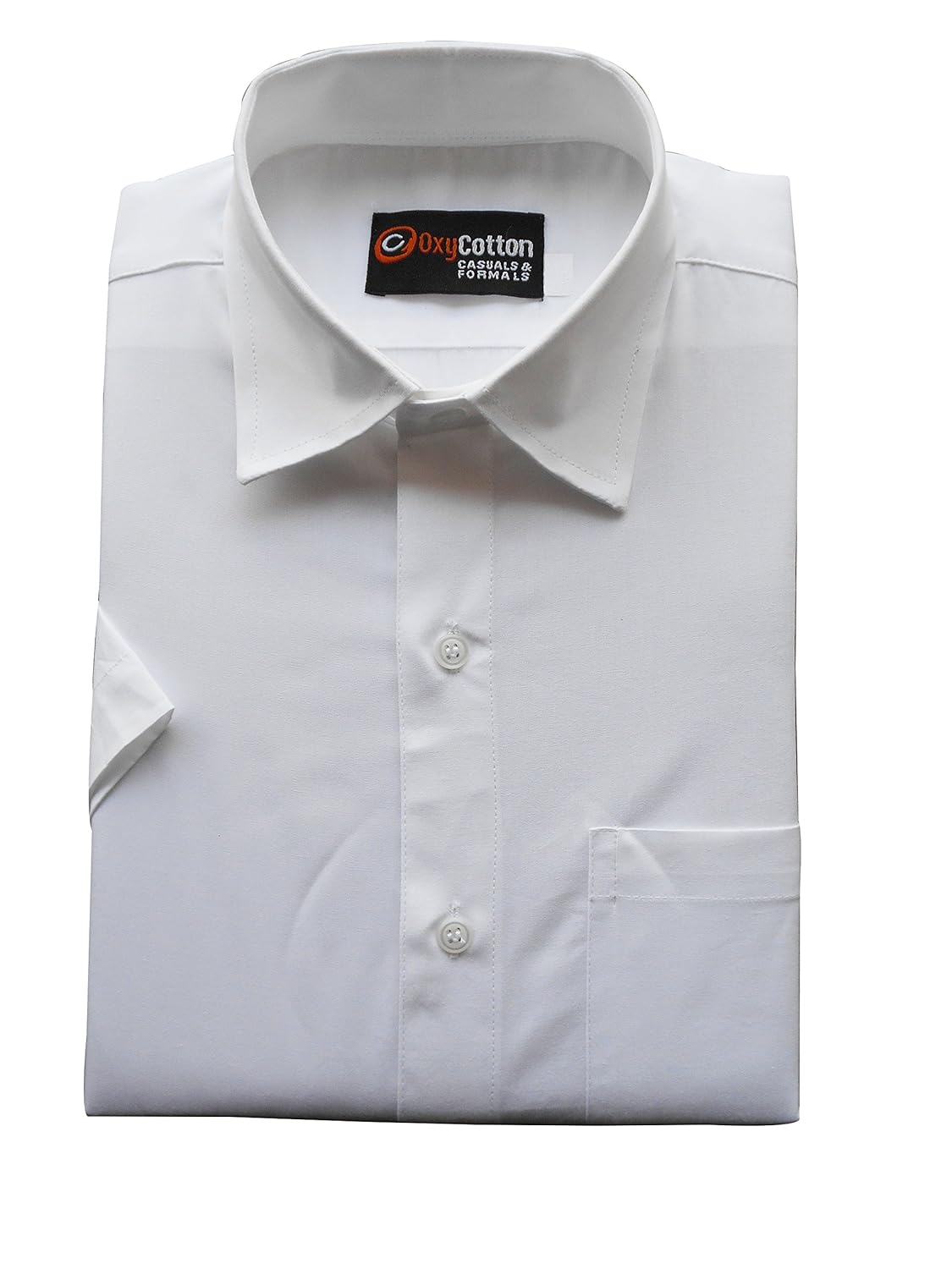 selection men's cotton half sleeve shirts, white color