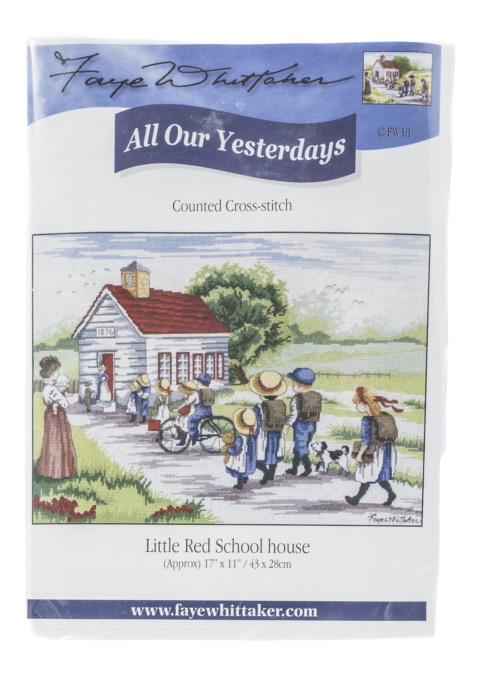 Faye Whittaker All Our Yesterdays Little Red School (Cross Stitch Kit), range, Mixed, 25 x 15 x 2 cm