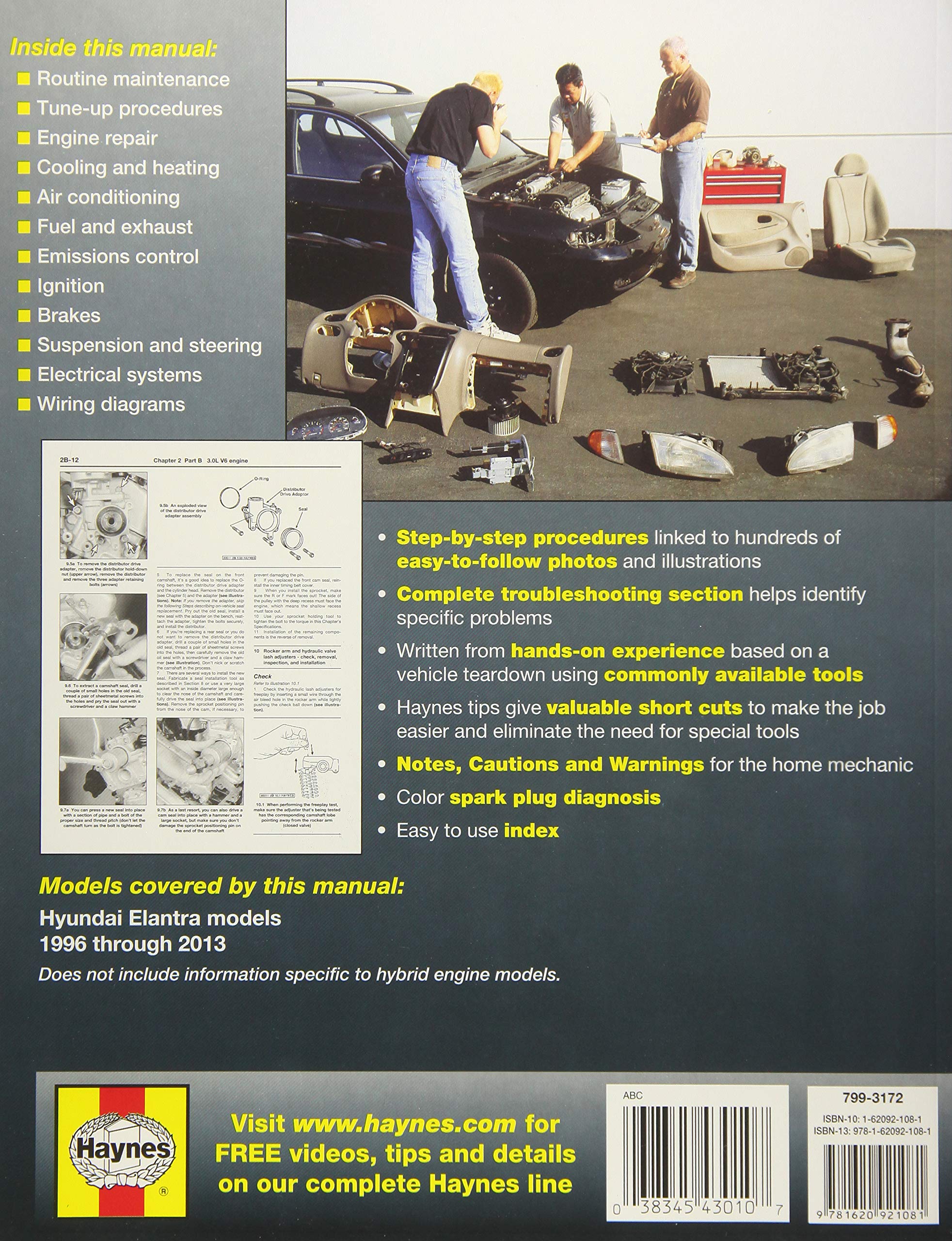 Hyundai Elantra 1996 thru 2013 (Haynes Repair Manual): Editors of Haynes  Manuals: 9781620921081: Amazon.com: Books