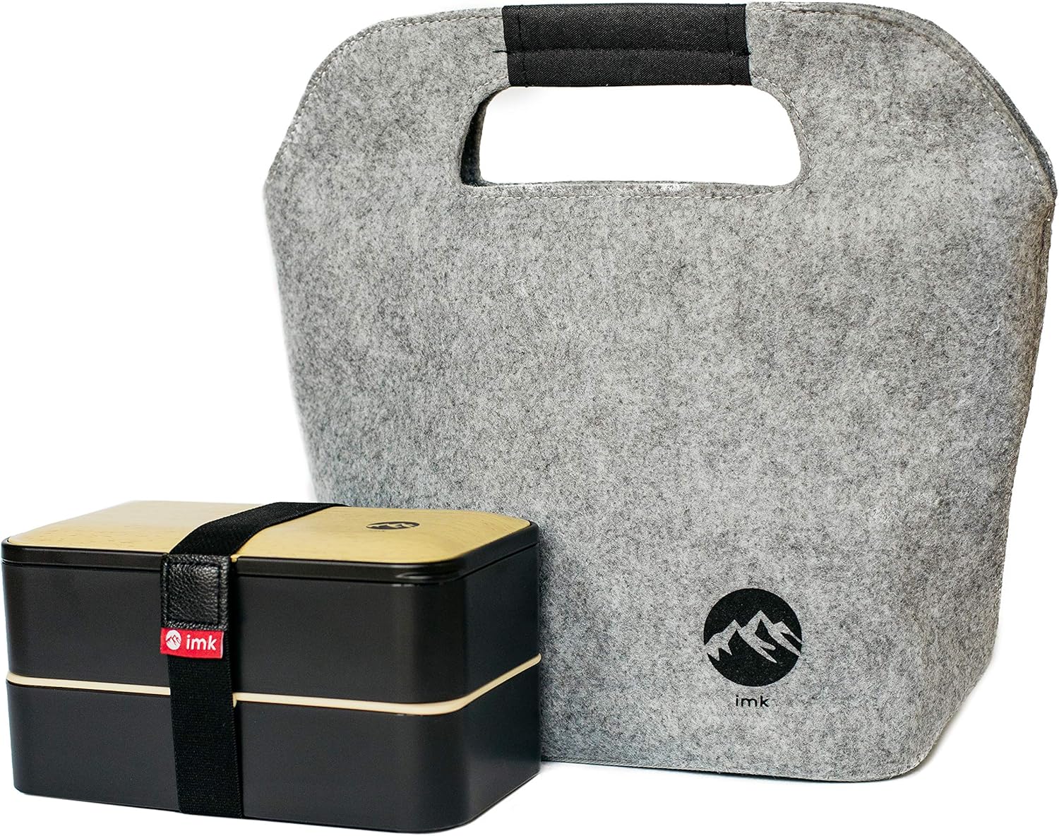 Bento Box 2 part Lunch Box 1200ml with Cooler/Heater Bag from imk