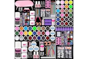 Acrylic Nail Kit Set, COOSA Acrylic Nail Art Decoration Professional DIY Gel Nail Kit with Nail Dryers