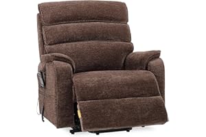 DYNOX Big Tall Man Lift Chair 500lbs Extra Large Wide Lift Recliner Oversized Tri-Motor Power Lift Chair for Elderly,Heat Massage(9398,Chenille,Brown)