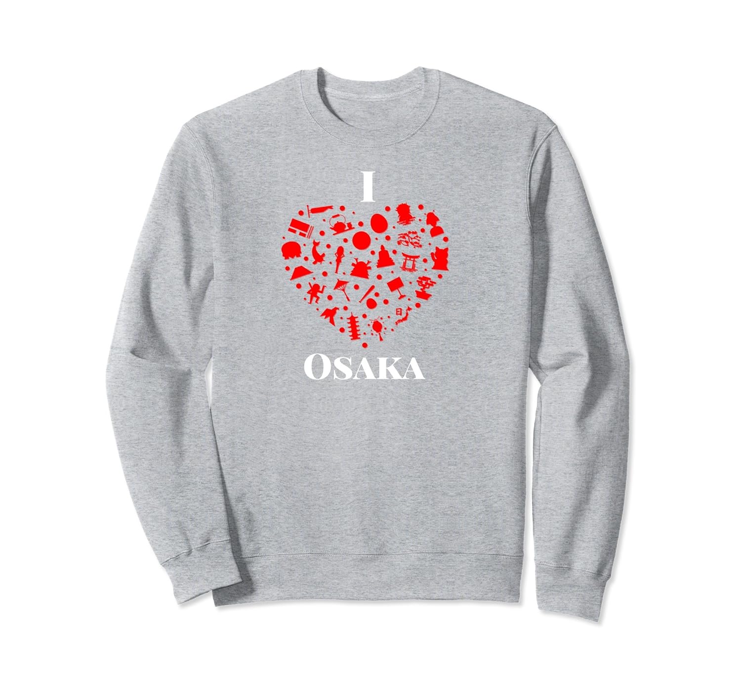 I Love Everything in Osaka Japan Long Sleeve Sweatshirt-anz