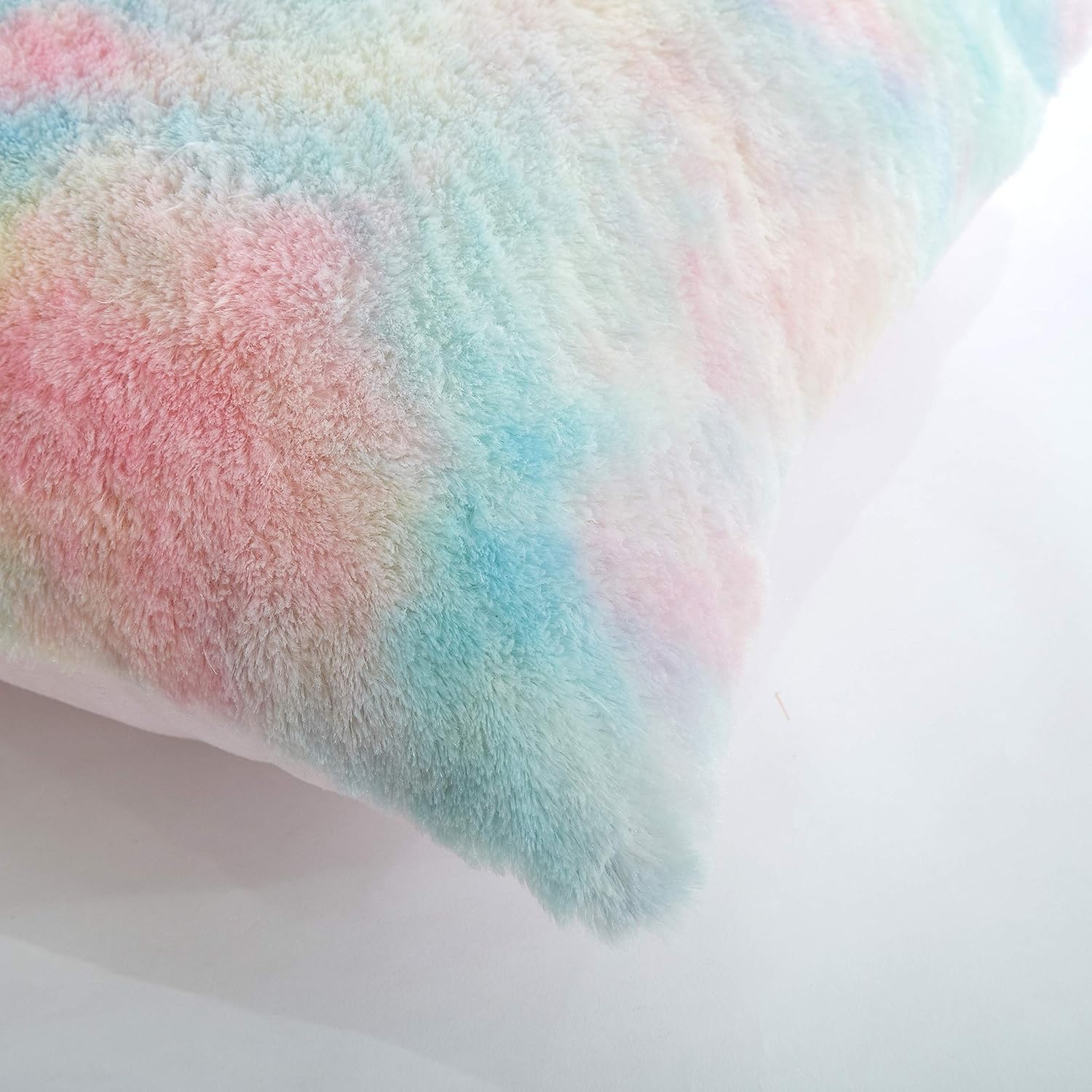 Pop Shop Sorbet Dreams Faux Fur Long Hair Body Pillow, Rainbow: Home & Kitchen