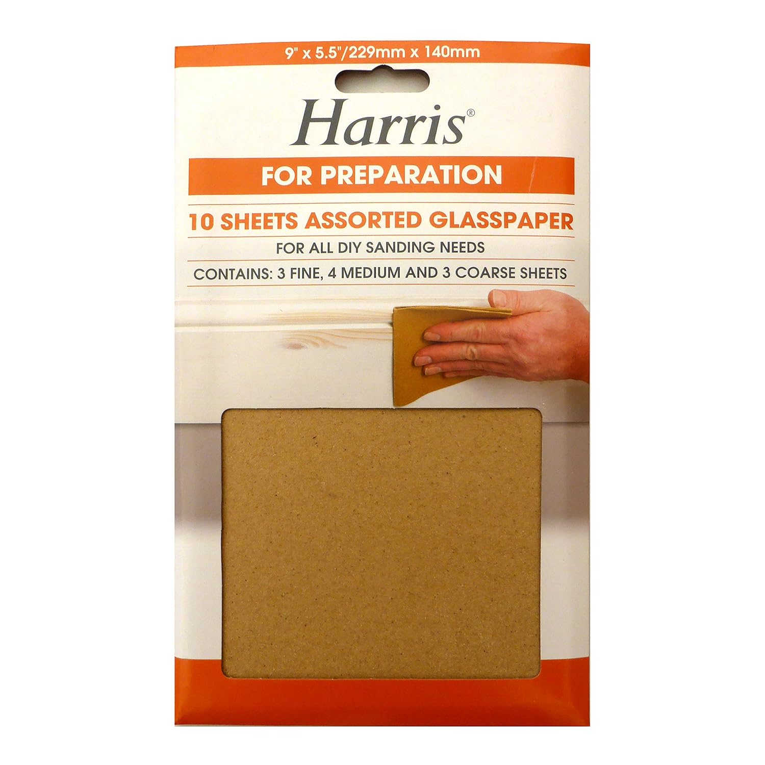 Harris 10 Sheets Assorted Sandpaper Glasspaper 3 Grades for all your