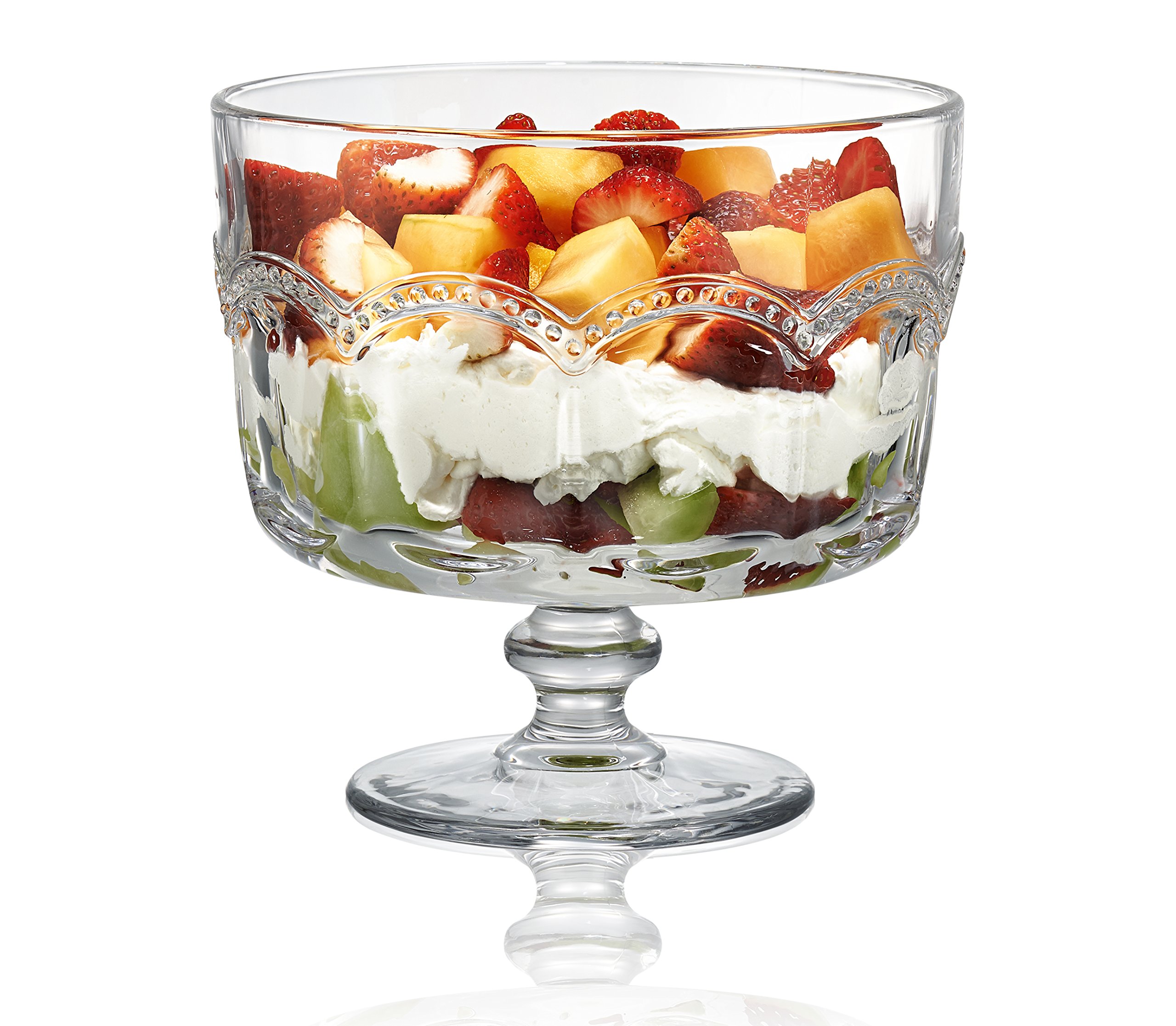 Artland- Pearl Ridge Trifle Bowl - 2800 ml - Glass Bowl - Pearlridge Range - Pressed Glass, Gift Boxed