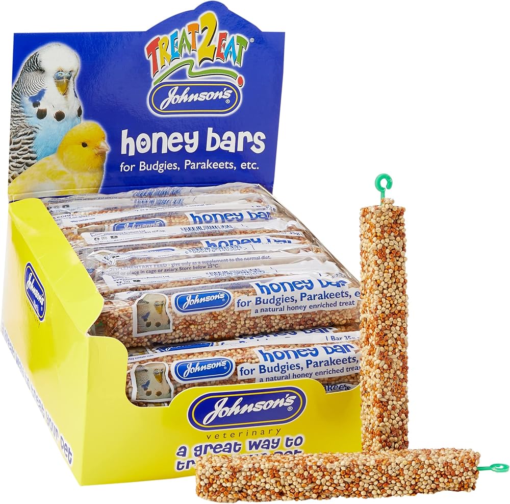 Johnsons Budgie Parakeet Honey Bars 1x40 Treats Bulk Box
