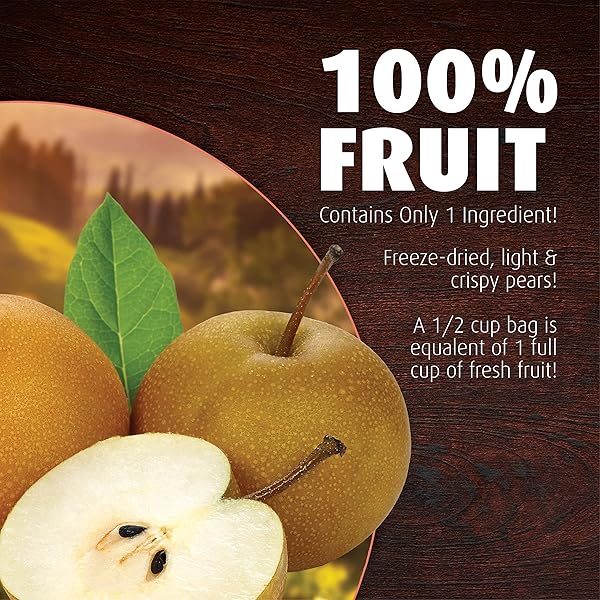 BROTHERS ALL NATURAL FREEZE DRIED FRUIT CRISPS, ASIAN PEAR, 0.35 OZ (PACK OF 24), MADE WITH 100% FRUIT, GLUTEN FREE, SOY FREE, VEGAN, HEATHY SNACK, LUNCH BOX READY