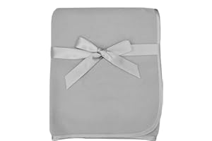 TL Care Fleece Blanket with Silk-Like Satin Trim, Soft, Warm & Cozy, Gray, 30" x 30" for Boys and Girls, Perfect for Baby Car