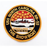 USS North Carolina BB-55 Patch &ndash; Hook and Loop, 4 in