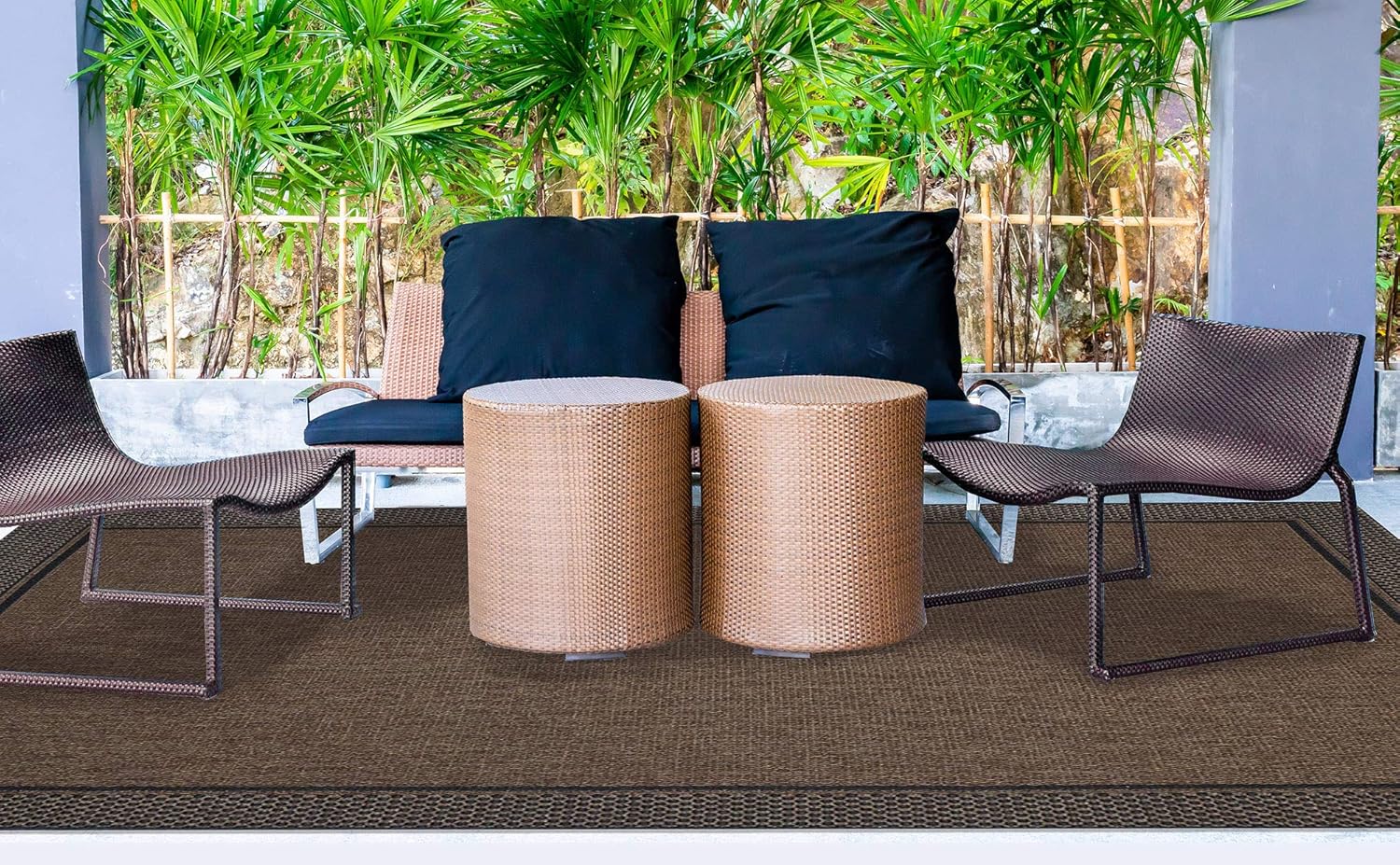 Amazon Com Gertmenian 21656 Outdoor Patio Rug Modern Furman Collection 8 X 12 Big Raven Brown Garden Outdoor