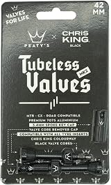 Peaty's x Chris King MK2 Tubeless Valves 7075 Aluminium 42mm Black view 7