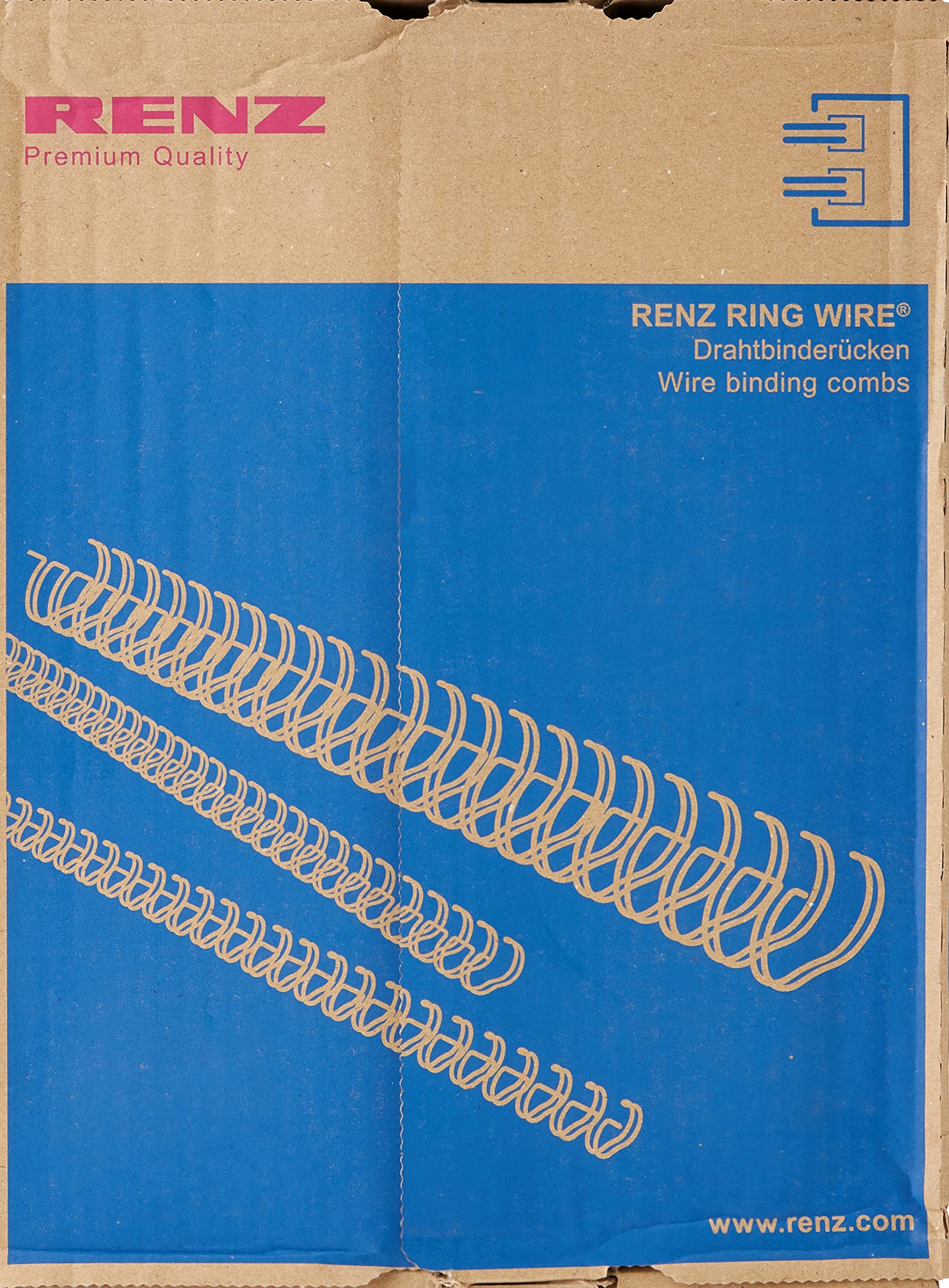 Renz 311600034 16.0 mm Ring Wire Cut Element - White. 3:1 Pitch. A4. 50 Wires per Box.