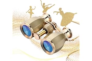ESSLNB Opera Glasses Binoculars for Women Adults 4X30mm Theater Glasses Compact Binoculars for Theater and Concerts Antique Binoculars with Case Removable Chain (Gold)