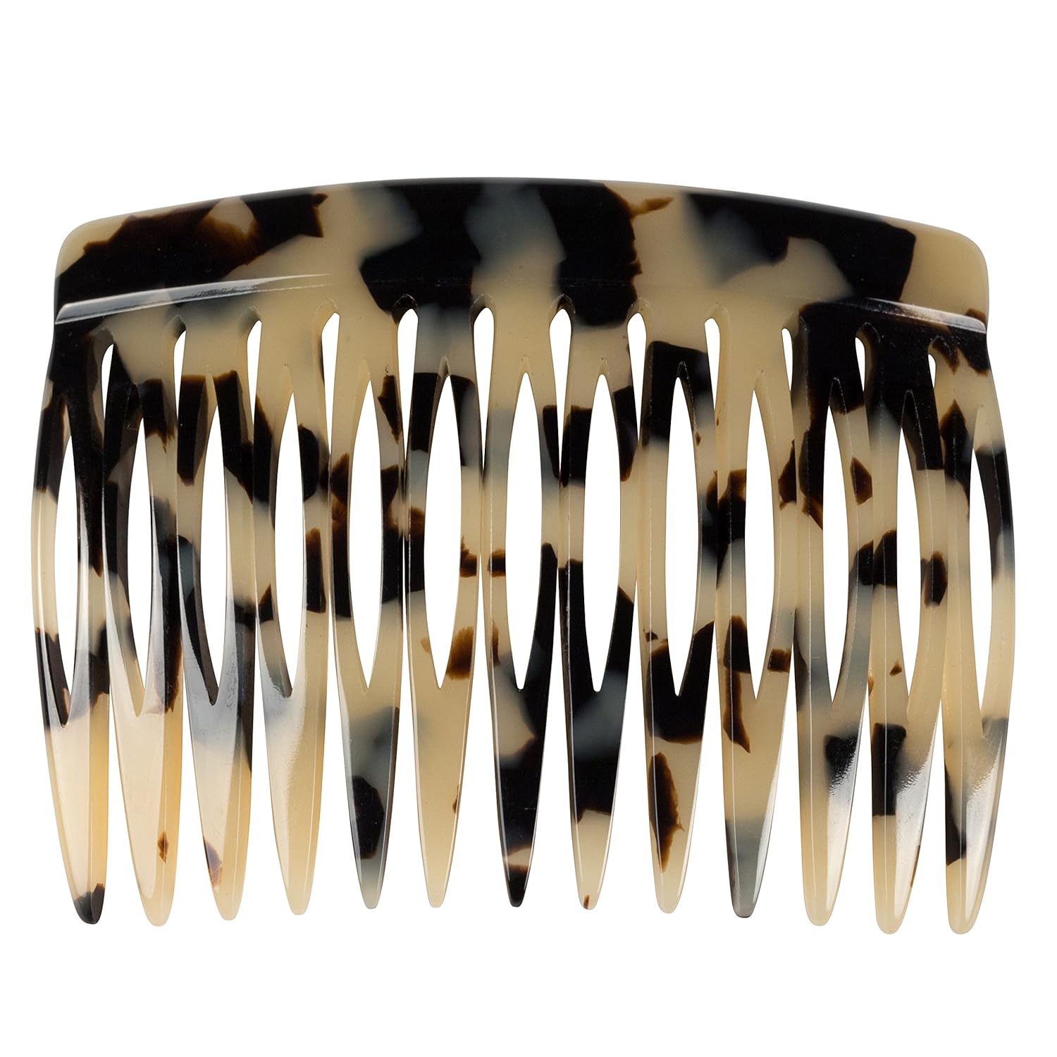Charles J. Wahba Side Comb (Paired) - 13 Teeth (Mock Tortoise Color) Handmade in France : Decorative Hair Combs : Beauty