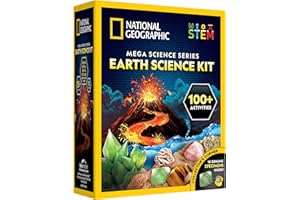 BLUE MARBLE National Geographic Earth Science Kit – 100+ Science Experiments & Activities for Kids, Crystal Growing, Volcano Science Kit, Rock Collection, STEM Project Toy for Boys & Girls (Amazon Exclusive)