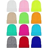 Cooraby 12 Pack Kid's Winter Beanies Knit Warm Cold Weather Beanies Hats, Assorted Colors