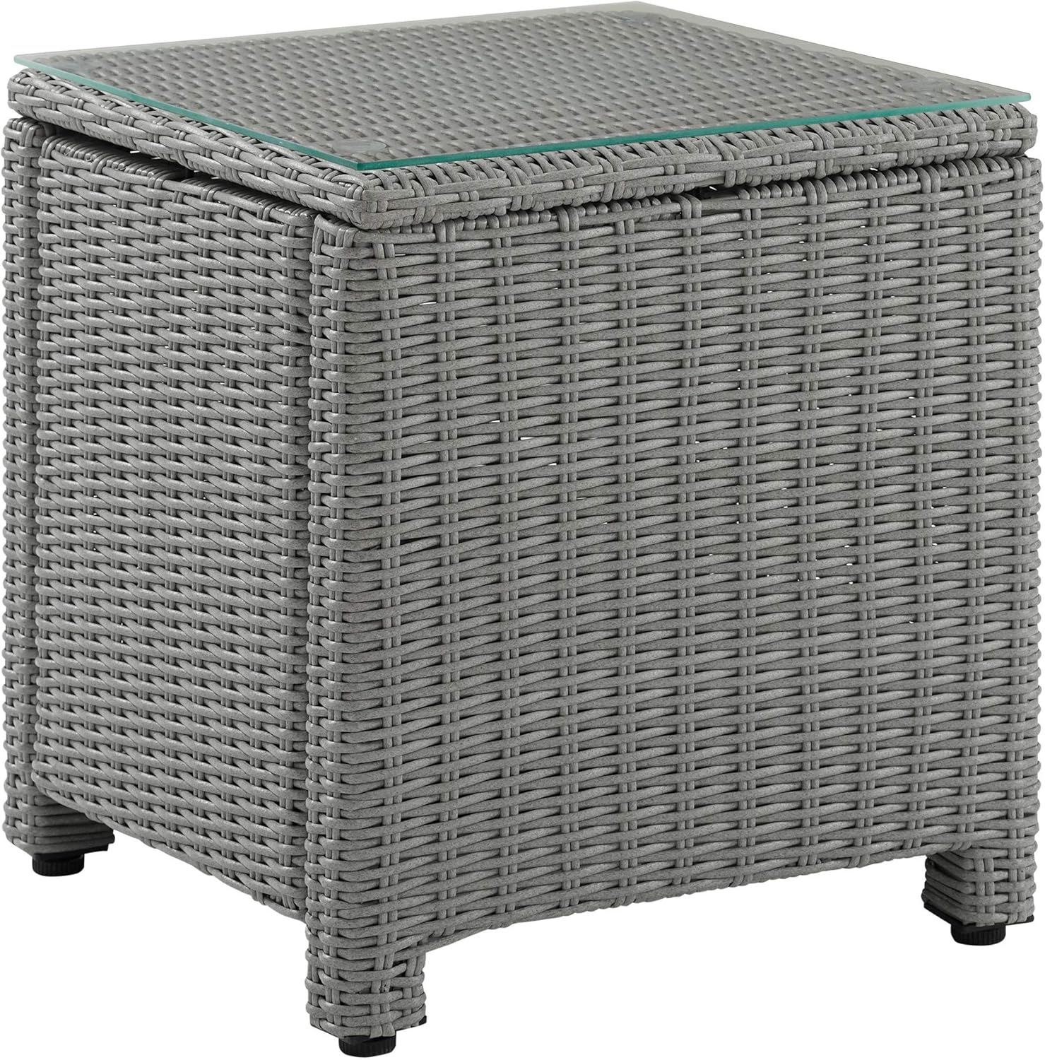 Crosley Furniture CO7208-GY Bradenton Outdoor Wicker Rectangular Tempered Glass Top Coffee Table, Gray : Garden & Outdoor