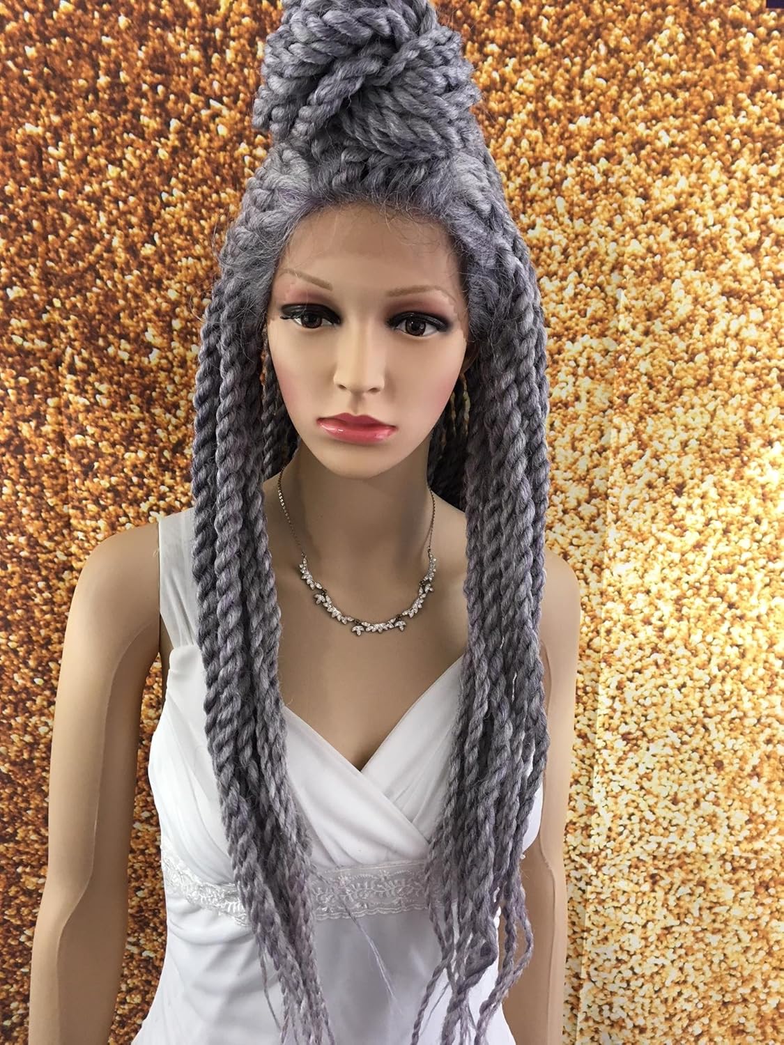 Amazon Com Senegalese Twist Braided Lace Front Wig Long Havana
