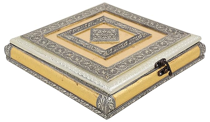 Craft Zone Dry Fruit Box, Serving Tray, Decorative Platter, Beautiful Snack Box with Meenakari Work.(15 Dry Fruit Box)