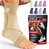 SS Sleeve Stars Ankle Brace with Removable Strap Beige 12-13 Inch