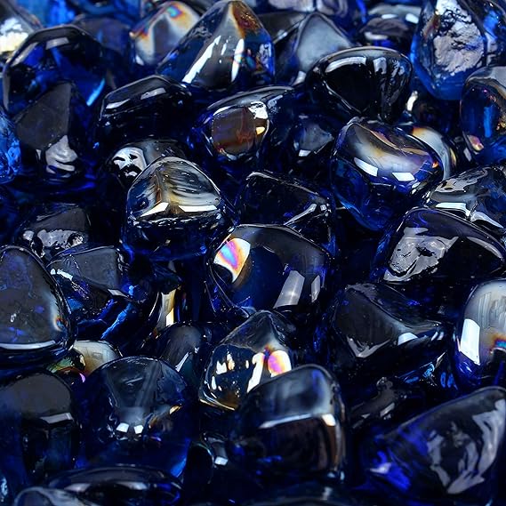 Amazon.com: Blue Ridge Brand™ Dark Blue Reflective Fire Glass Diamonds