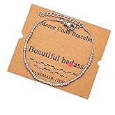 JoycuFF Friendship Morse Code Bracelets Inspirational Gifts For Best Friends Women Mother Aunt Sister Mothers Day Birthday Christmas Stianless Steel Jewelry