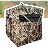 AUSCAMOTEK 270 Degree See Through Ground Blind for Deer Hunting, 2-3 Person Camouflage Blind