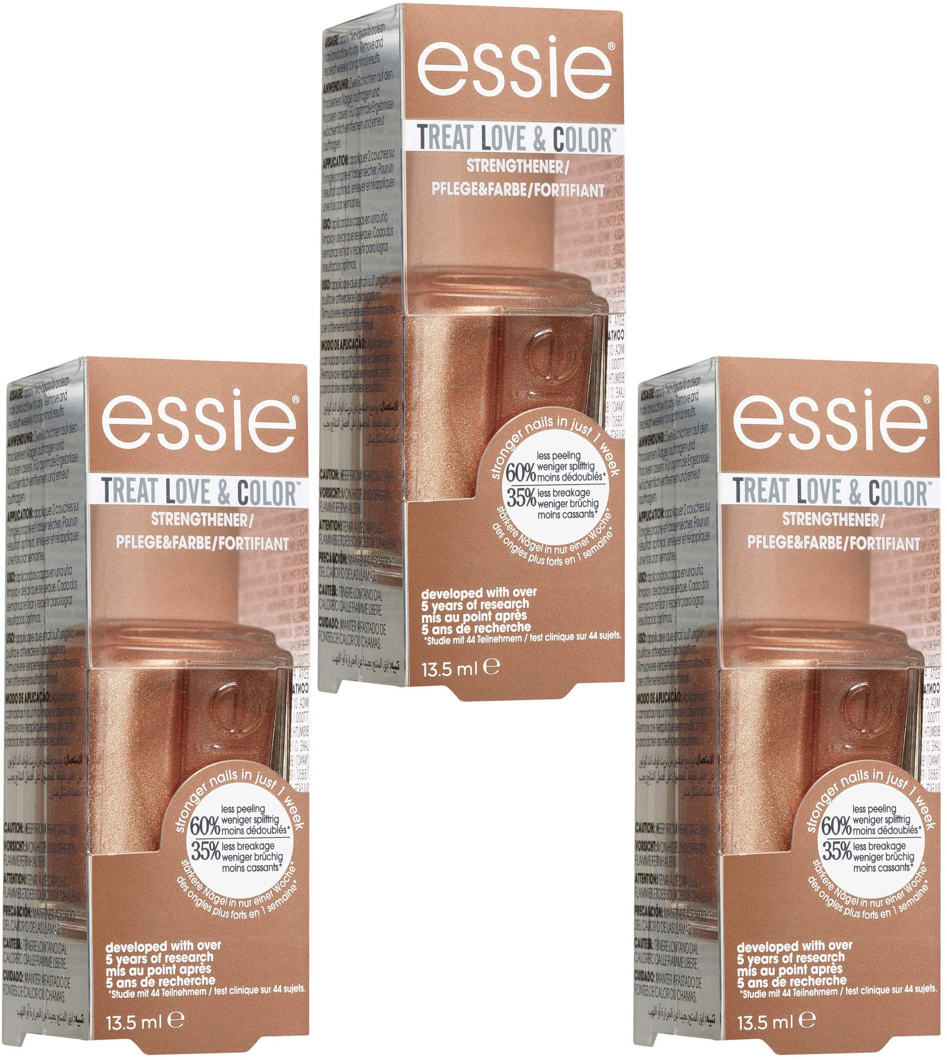 Essie Treat Love & Color Fortifying Colored Care 154 Keen On Sheen Gold, set of 3 (3 x 13.5ml)...