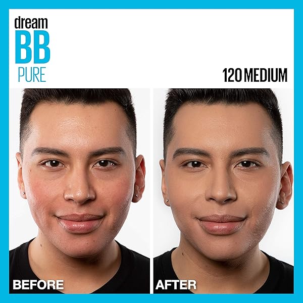 MAYBELLINE DREAM PURE SKIN CLEARING BB CREAM, 8-IN-1 SKIN PERFECTING BEAUTY BALM WITH 2% SALICYLIC ACID, SHEER TINT COVERAGE, OIL-FREE, MEDIUM, 1 COUNT