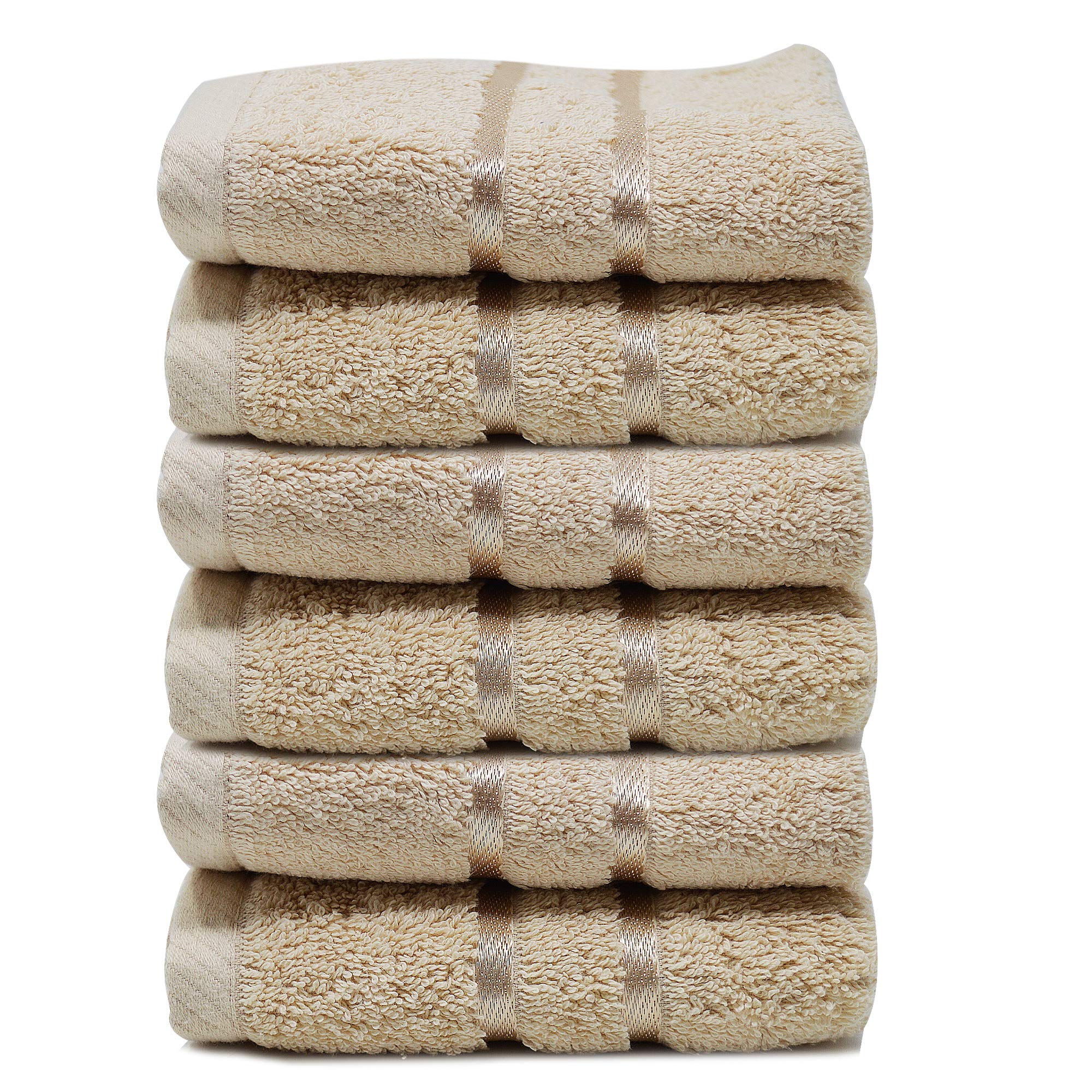 Towelogy® 600GSM Cotton Washcloths Multipack Quick Dry Flannels Face Towels Hotel Spa Bathroom Make Up Remover Cloths 30x30cm (Coffee, Pack Of 10)