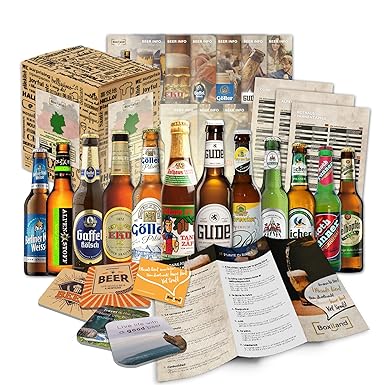 12 Bier Spezialitäten aus Deutschland (Die besten deutschen Biere) als Probierpaket zum verschenken in Geschenkverpackung 12 
