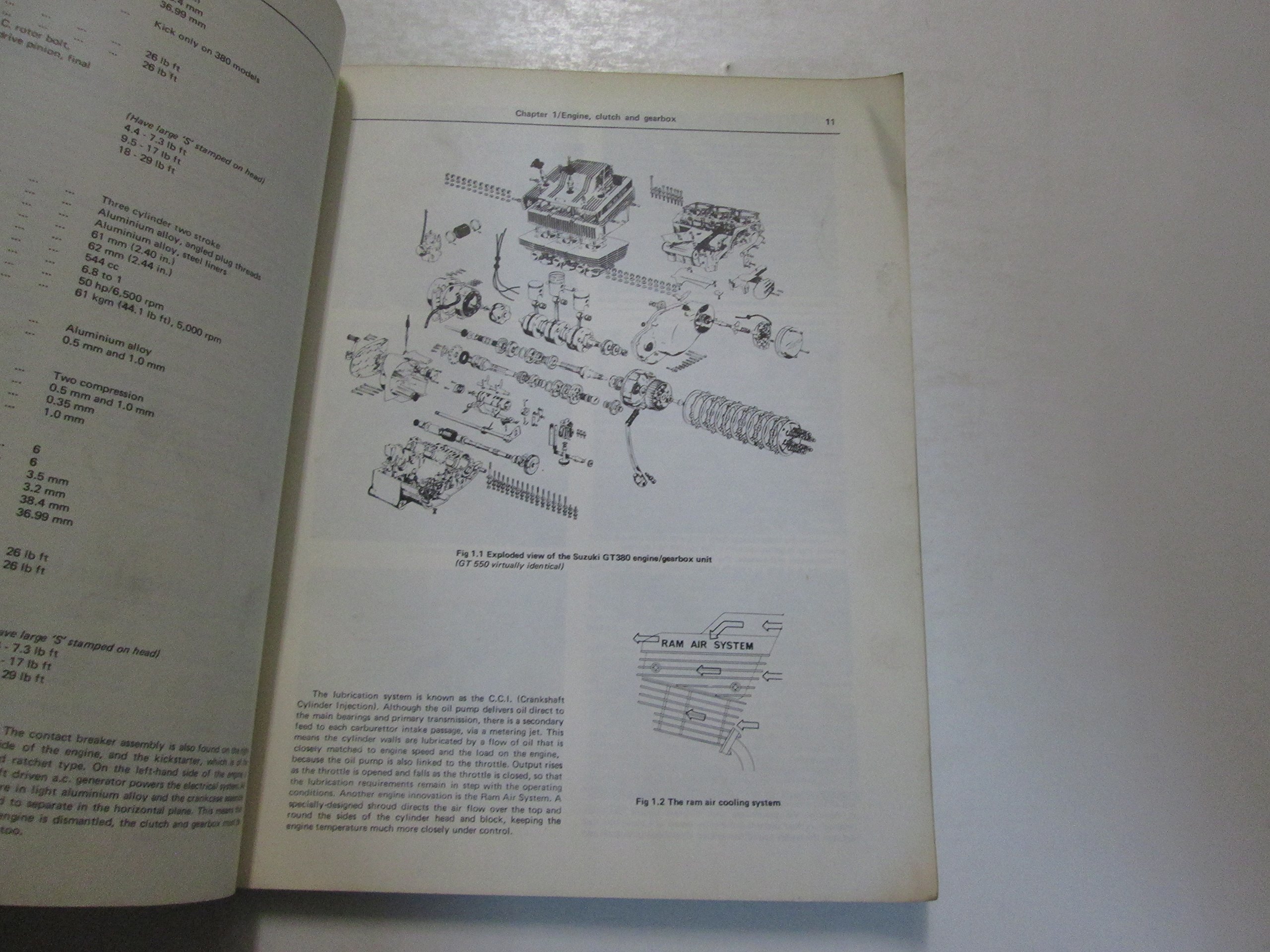 1972 Suzuki Haynes GT380 GT550 3 Cylinder Owners Workshop Manual WATER  DAMAGED: Suzuki: Amazon.com: Books