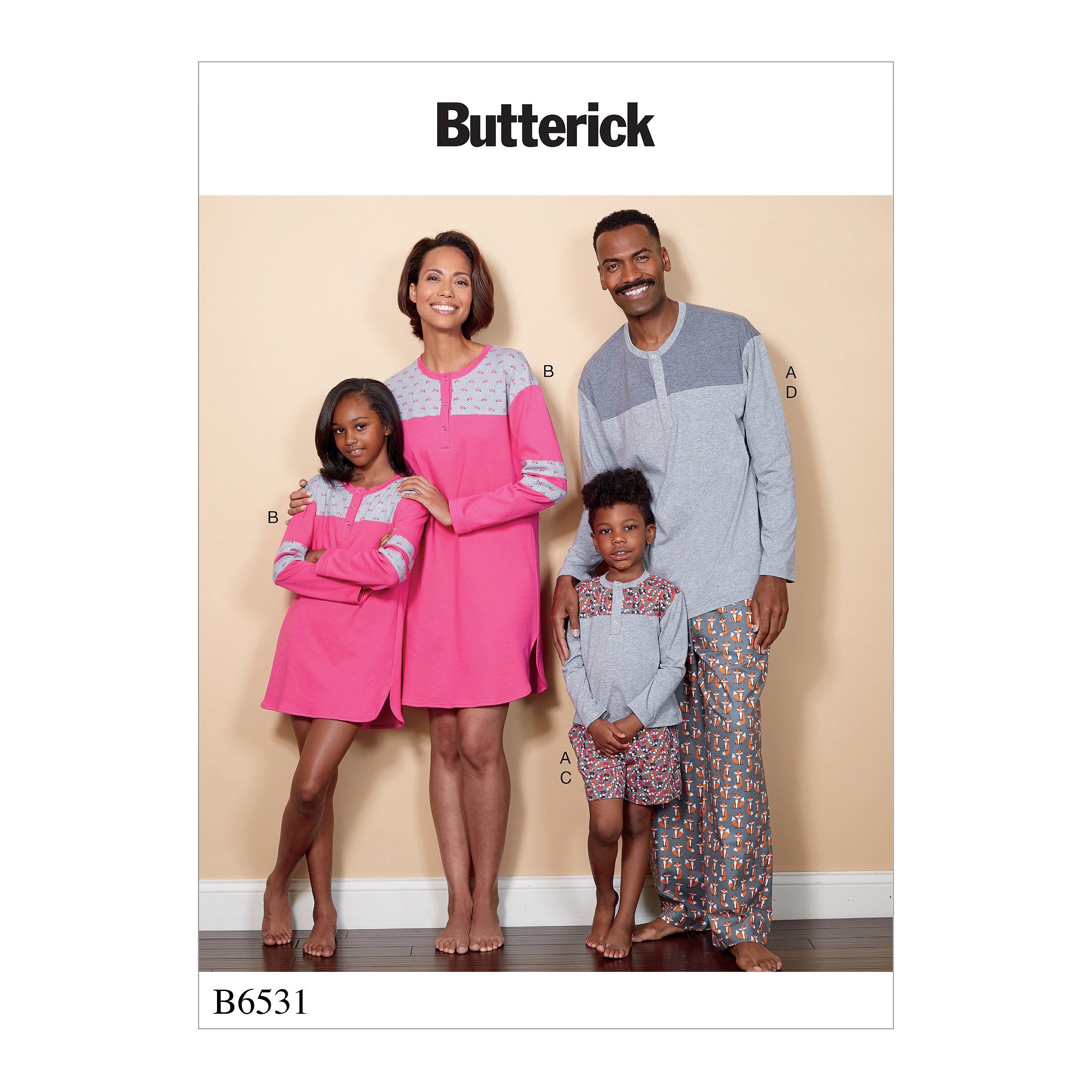 Butterick Patterns 6531 OS Misses/Men's/Children's Boys/Girls Top/Tunic/Shorts and Pants Sewing Pattern, Tissue, Multi-Colour, 17.00 x 0.5 x 22.00 cm
