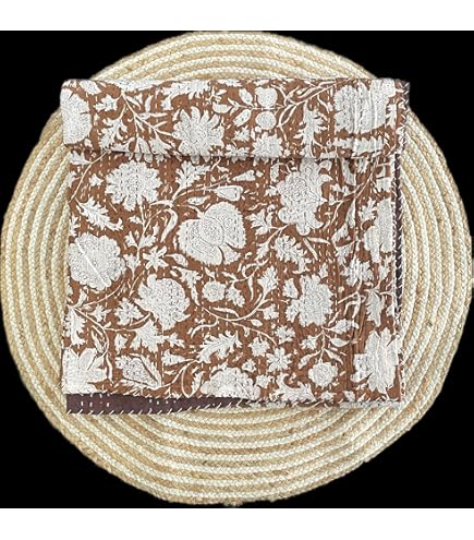 PUSHPACRAFTS Floral Kantha Queen Size Bedspread - 90x108 Inch Handmade Cotton Quilt, Multicolor