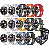 14 Pack Sport Band Compatible with Samsung Galaxy Watch 8 Bands 40mm 44mm/Galaxy Watch 8 Classic 46mm for Women Men,Soft Silicone Strap with Storage Organizer/Case for Samsung Watch 8/8 Classic Bands