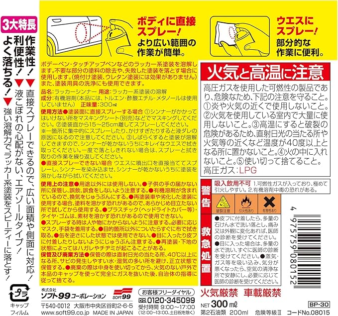 Amazon Co Jp Soft99 ソフト99 99工房 スプレーシンナー Htrc2 1 車 バイク
