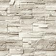 Jeweluck Stone Wallpaper Peel and Stick Brick Wallpaper 17.7”×118.1” Brick Contact Paper Peel and Stick Wall Paper Bathroom Faux Stone Backsplash for Kitchen Removable Decorative for Walls Vinyl
