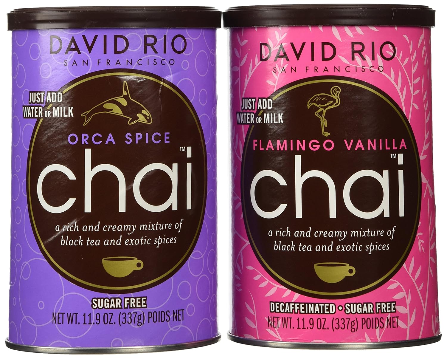 David Rio Chai Mix, Sugar Free 2 Caniser Variety Pack, 11.9 Oz by N/A