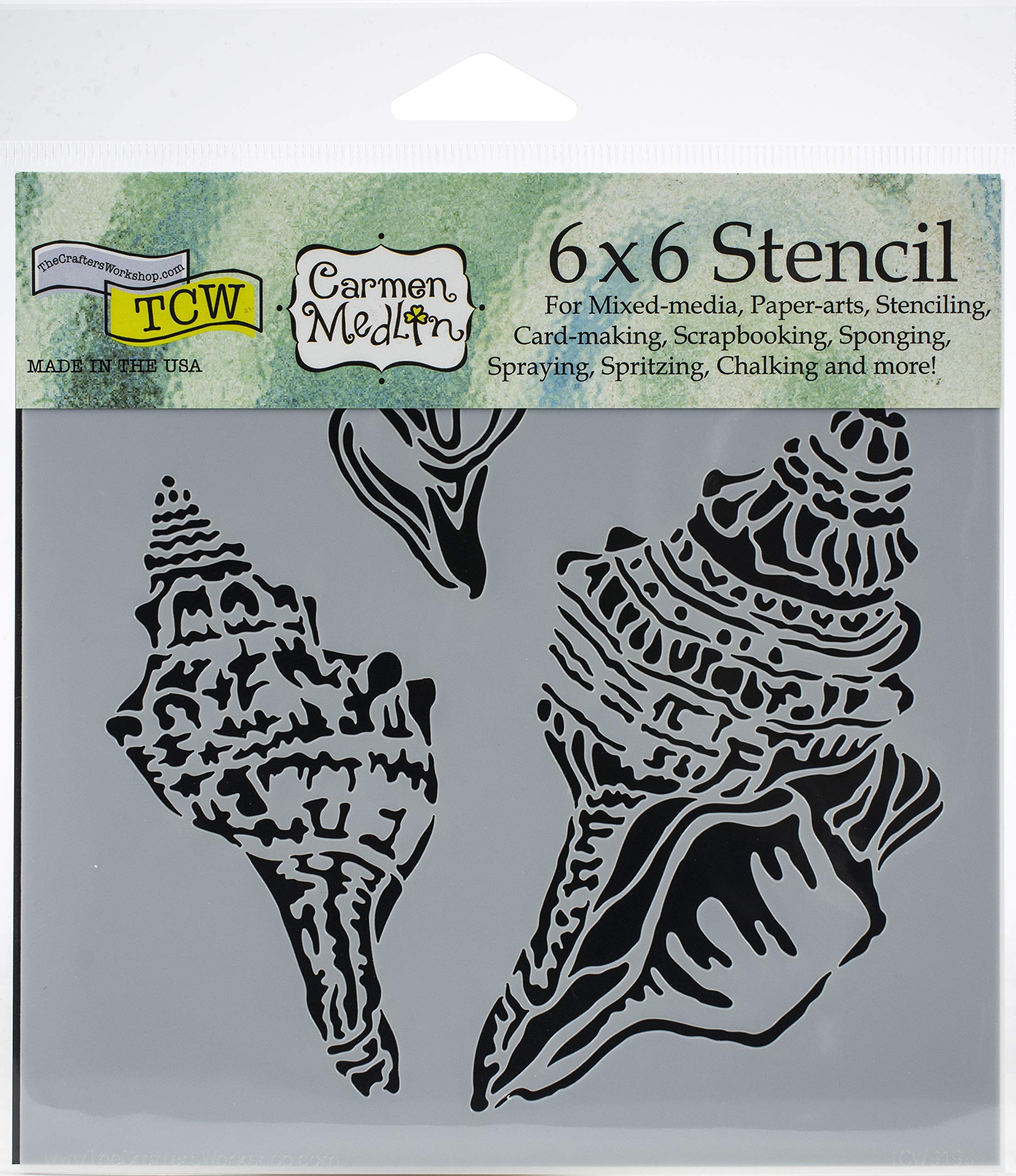 The Crafters Workshop TEMPLATES 6"X6" SHLL, Conch Shells, One Size