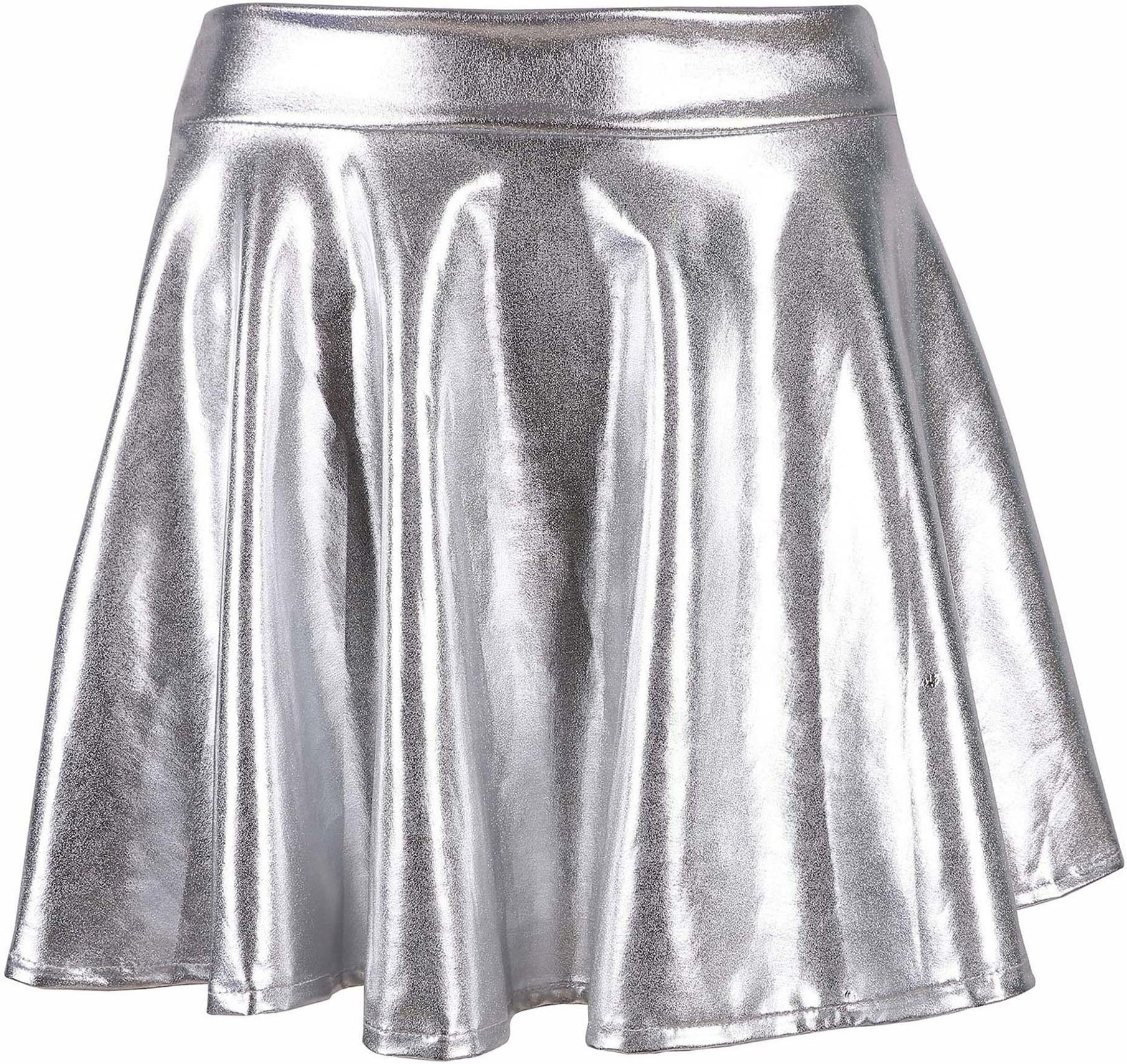 KEA KEA Women's Glossy Liquid Shine Metallic Retro Disco Skirt