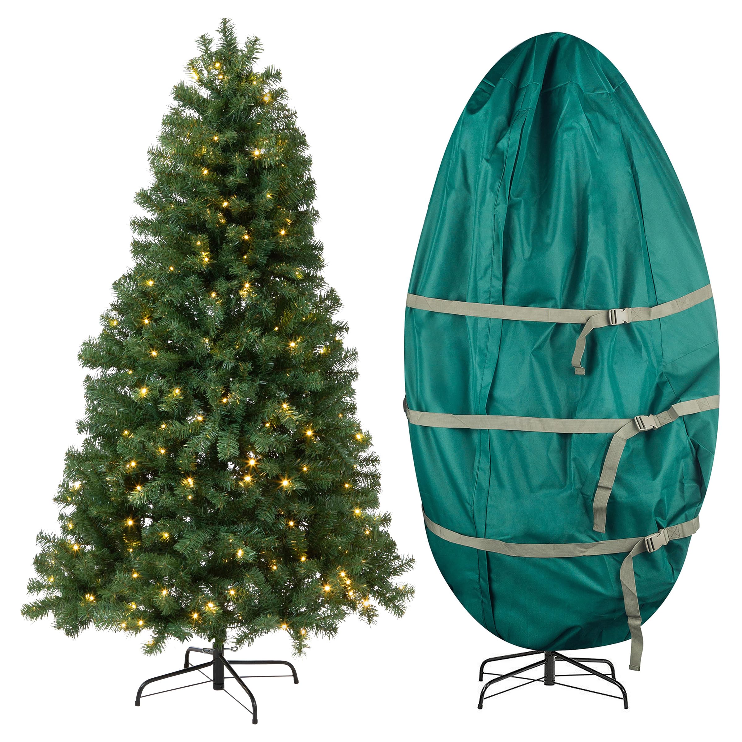 Photo 1 of Elf Stor 6ft Prelit Christmas Tree with Upright Storage Bag and Stand