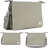 ORI LONDON Crossbody Bag - XL Slim, Chunky Zip, Removable & Adjustable Strap, & 3 Compartments - Carnaby