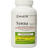 Senna 8.6 Mg Natural Vegetable Laxativ 1000 Tablets Generic for Senekot by MAJOR PHARMACEUTICALS (Original Version)