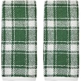 SKL Home Buffalo Plaid 100% Cotton Jacquard 2pc Hand Towel Set, Reversible, Soft & Absorbent, Fall/Christmas/Winter/Everyday, Decorative for Bath/Kitchen/Bar & Gift, Spruce