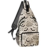 xiaotcq Gothic Bat Flowers Sling Bag for Women Men, Sling Backpack Chest Daypack Crossbody Bag for Travel Outdoor Hiking