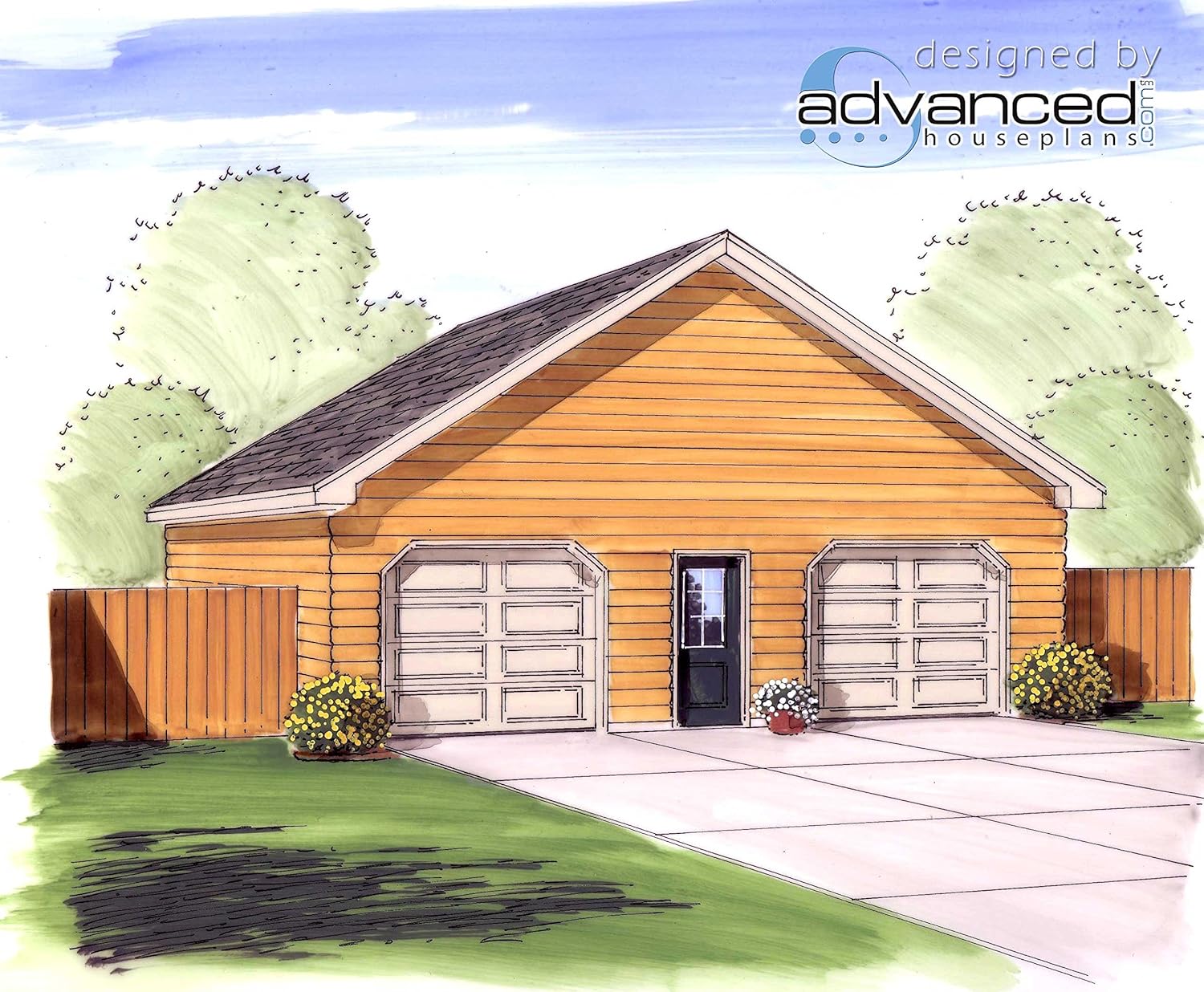 Advanced House Plans AHP29272 Walton 2 Car Garage Plan